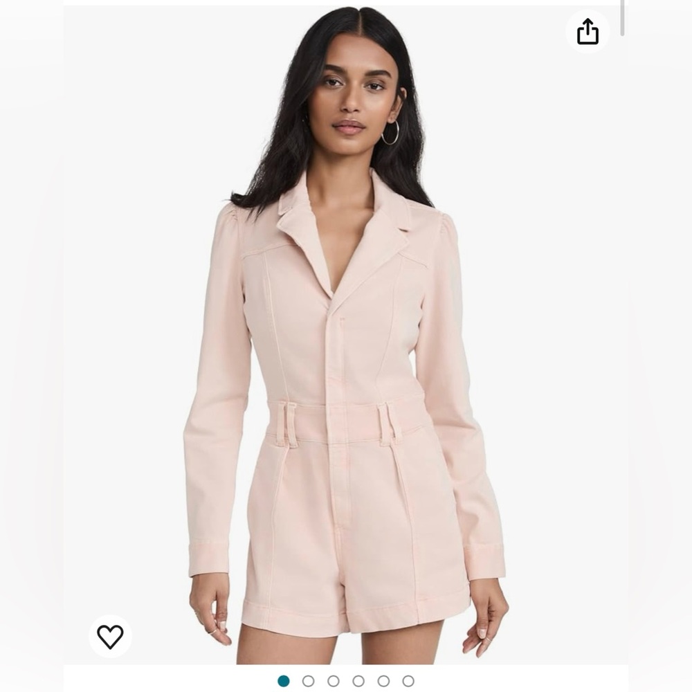 Paige blush pink denim romper
